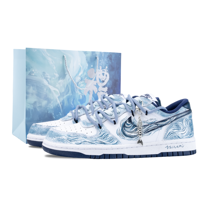 Nike Nike Big Whale Fall Tide Born Cushioning Abrasion Resistant Low top Skateboard Shoes Unisex Blue White