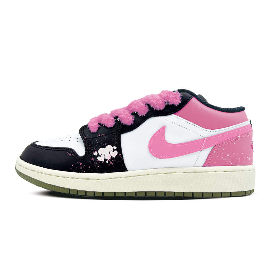 Jordan Jordan Air Jordan 1 Roseberry Synthetic Leather, Leather Low top Children's Basketball Shoes Rose Red Teenagers