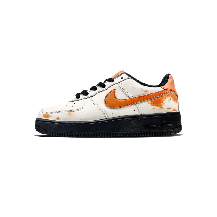 Nike Nike Air Force 1 Scorch Abrasion Resistant Low top Skateboard Shoes Unisex Black Orange