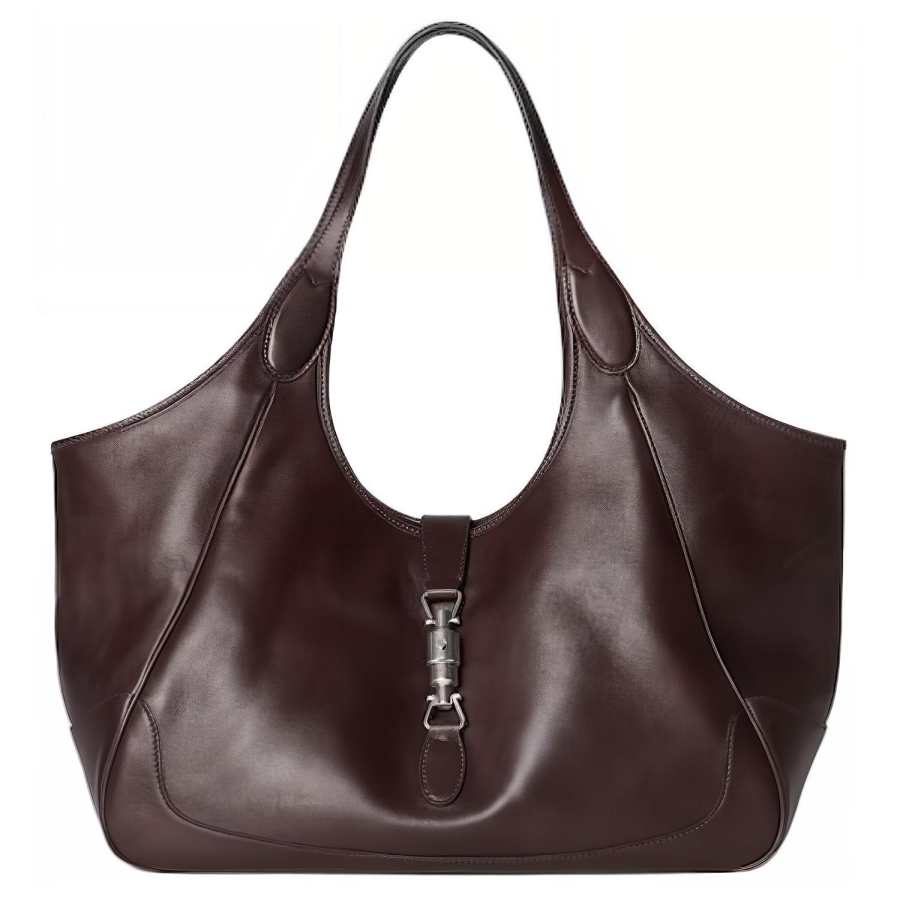 GUCCI Leather Handbag, Shoulder Bag Medium Women's Dark Brown