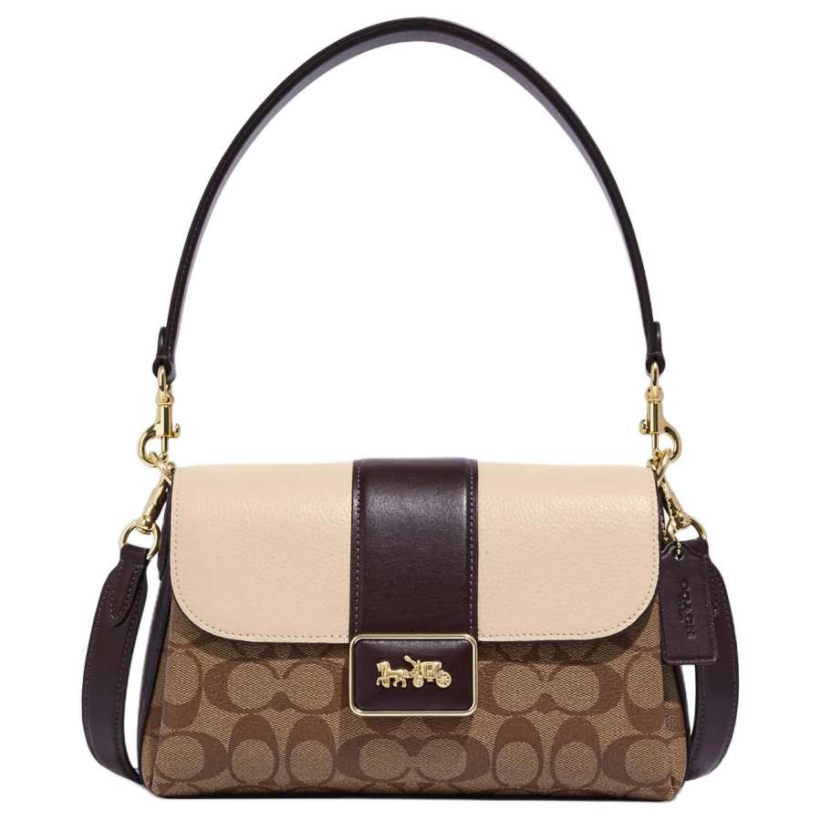 COACH COACH Grace Artificial Leather Shoulder Bag Medium Women's Brown Multicolor
