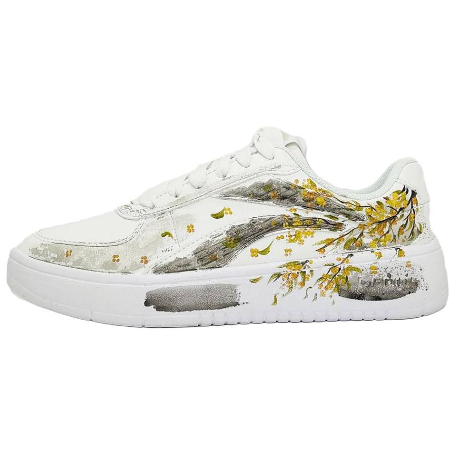 Li-Ning Li Ning Osmanthus Fragrance Leather Thermal Coverage Slip Resistant Low top Skateboard Shoes Unisex