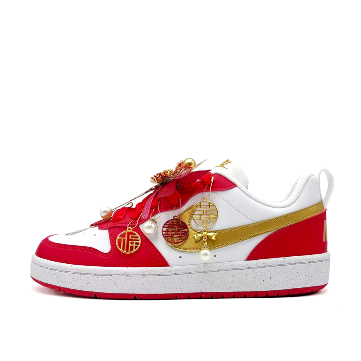Nike Nike Court Borough Good Fortune And Prosperity, Couple, Newlywed, Chinese Style, Versatile Synthetic Leather
