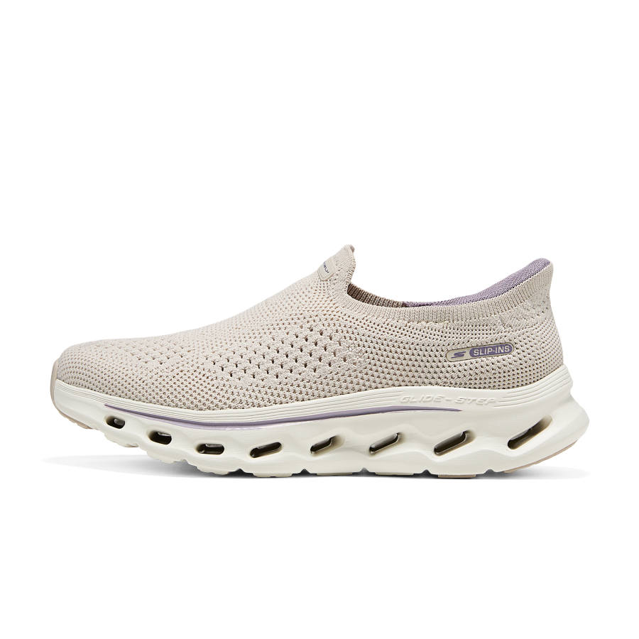 Skechers GO WALK GLIDE STEP 2.0 Cushioning Breathable Support Rebound Walking Shoes Women's Natural