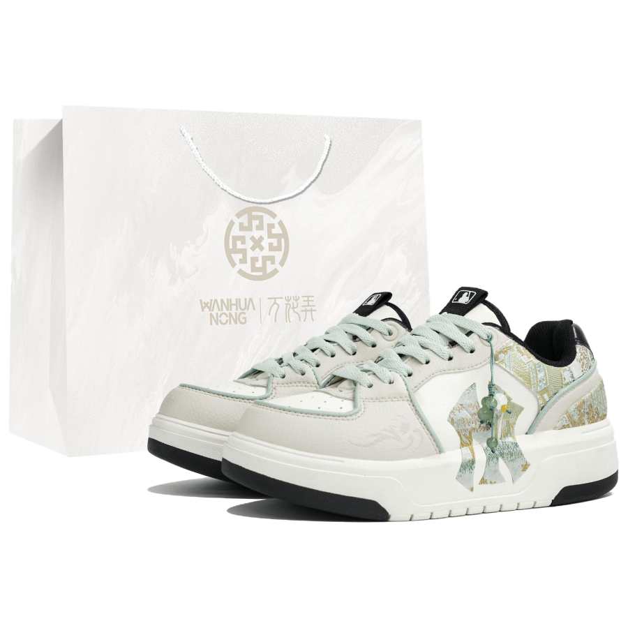 MLB Chunky Liner Kaleidoscope, Jinpuan, Shopping Bag Abrasion Resistant Low top Skateboard Shoes Unisex White Green