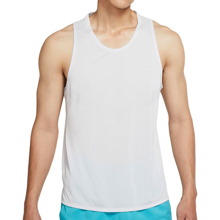 Nike Nike Tank Tops Men's White Crew Neck Moderate Straight Fit
