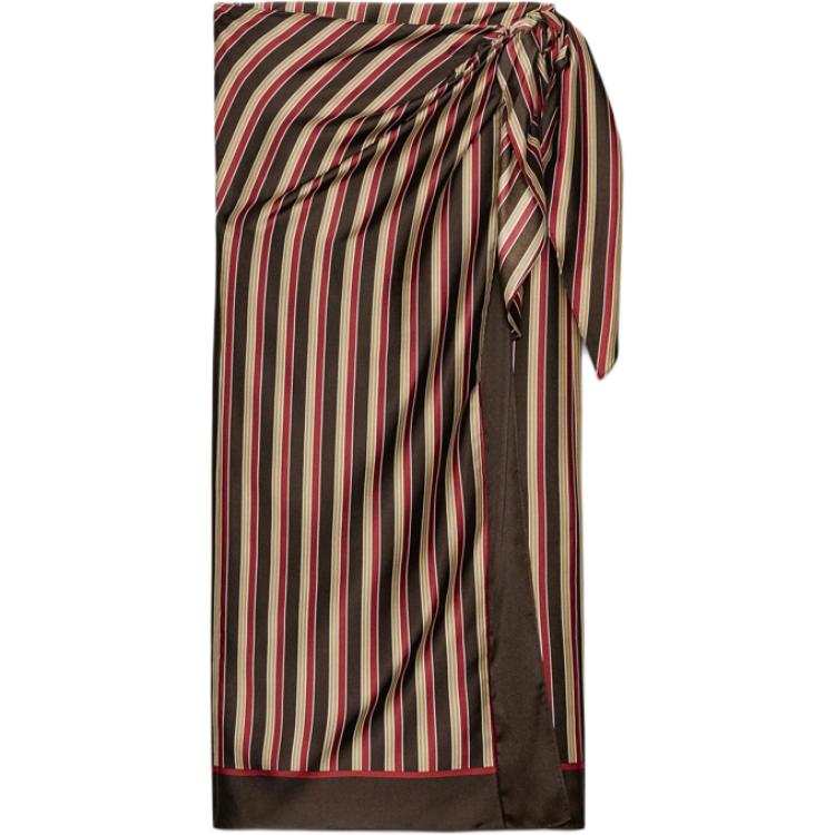 ZARA Casual Long Skirts Women's Stripes Moderate Long Skirt Pencil Skirt