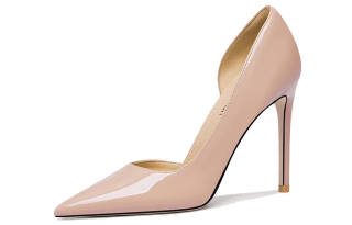 Lily Wei Pearl Pink Orchid Microfiber Leather Slim Heel High Heels Women's