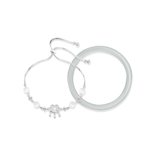 YOASOBI Alloy Glass Cat's Eye Bangles Women's