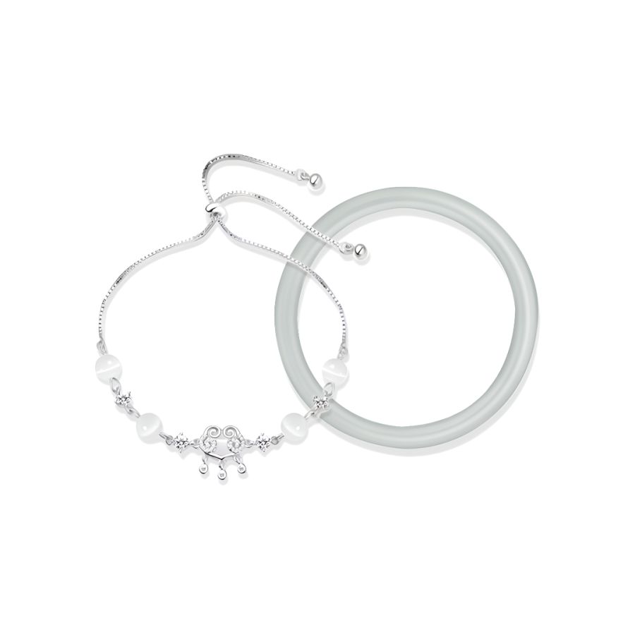 YOASOBI Alloy Glass Cat's Eye Bangles Women's