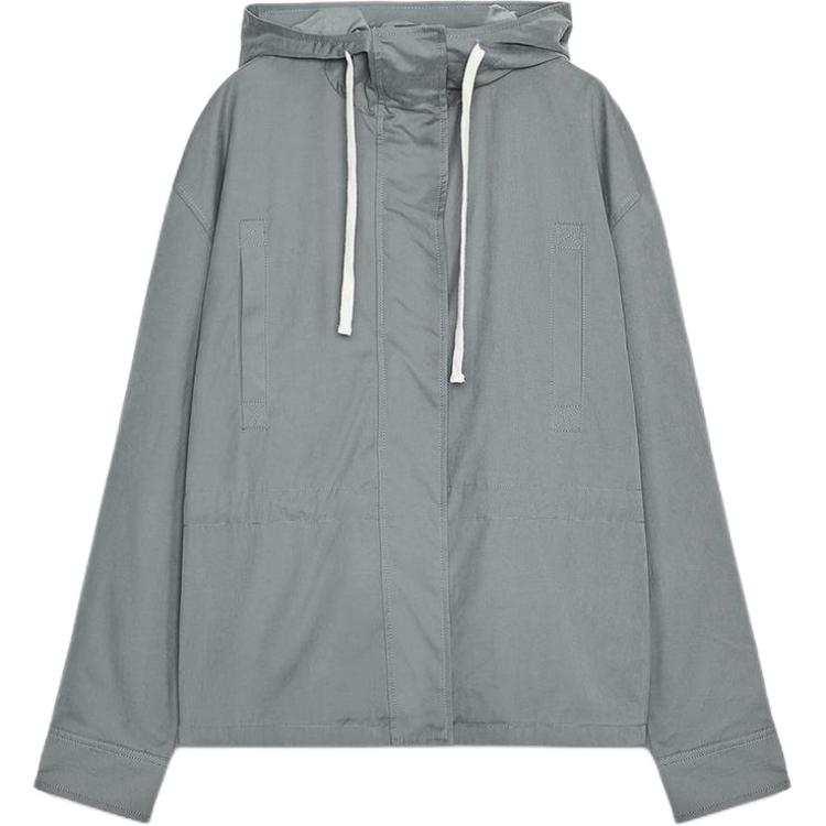 ZARA Jackets Women's Medium Gray Hooded Non Detachable Moderate Other