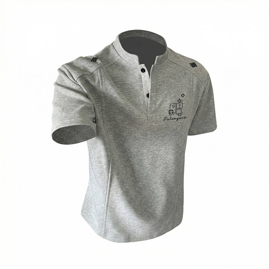 PAL ONGACO T Shirts Unisex Henry Collar Moderate Straight Fit