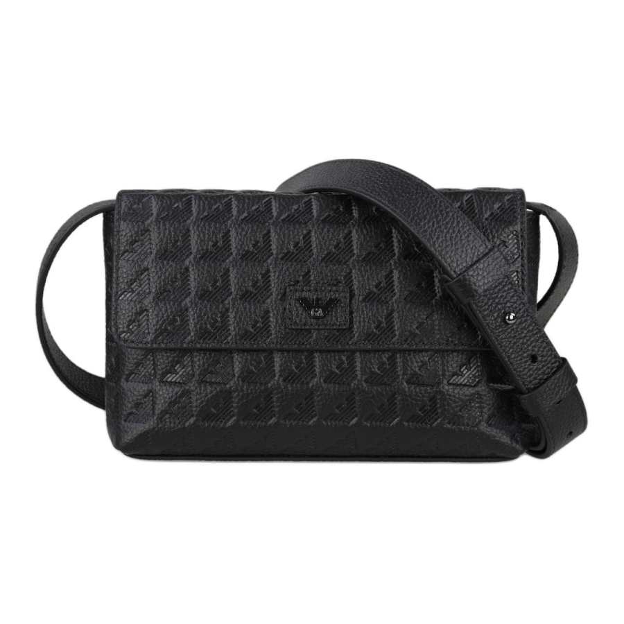 EMPORIO ARMANI Leather Crossbody Bags Men's Black