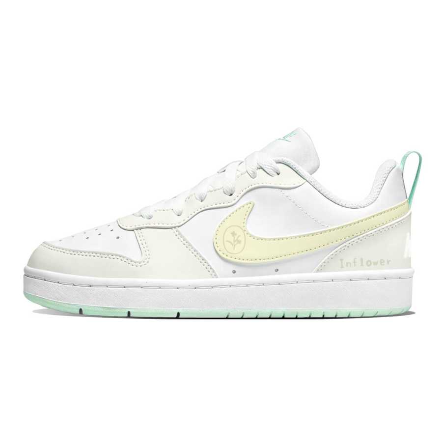Nike Nike Court Borough Synthetic Leather Abrasion Resistant Slip Resistant Low top Skateboard Shoes Light Yellow Teenagers