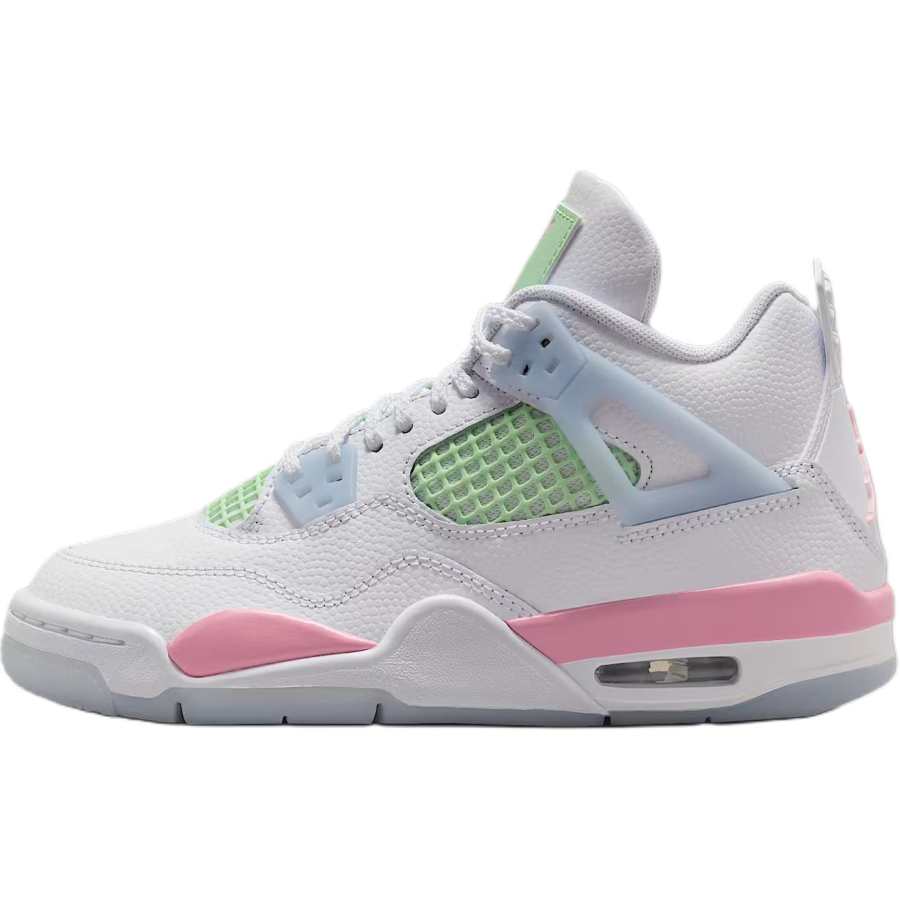 Jordan Jordan Air Jordan 4 Mid top Basketball Shoes White/Pink/Green Unisex