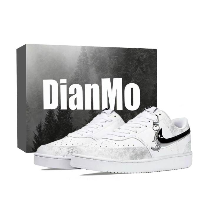 Nike Nike Court Vision 1 Ink Blue, Moonlight Starlight, Shopping Bag Pu Abrasion Resistant Low top Skateboard Shoes Unisex