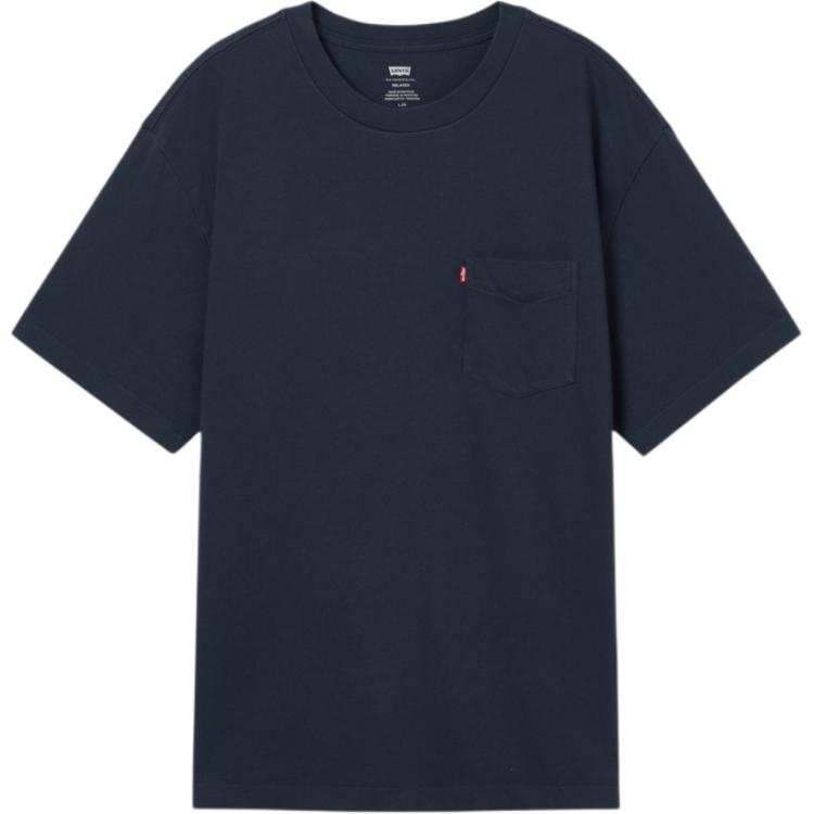 Levis Levis T Shirts Unisex Dark Blue Crew Neck Moderate