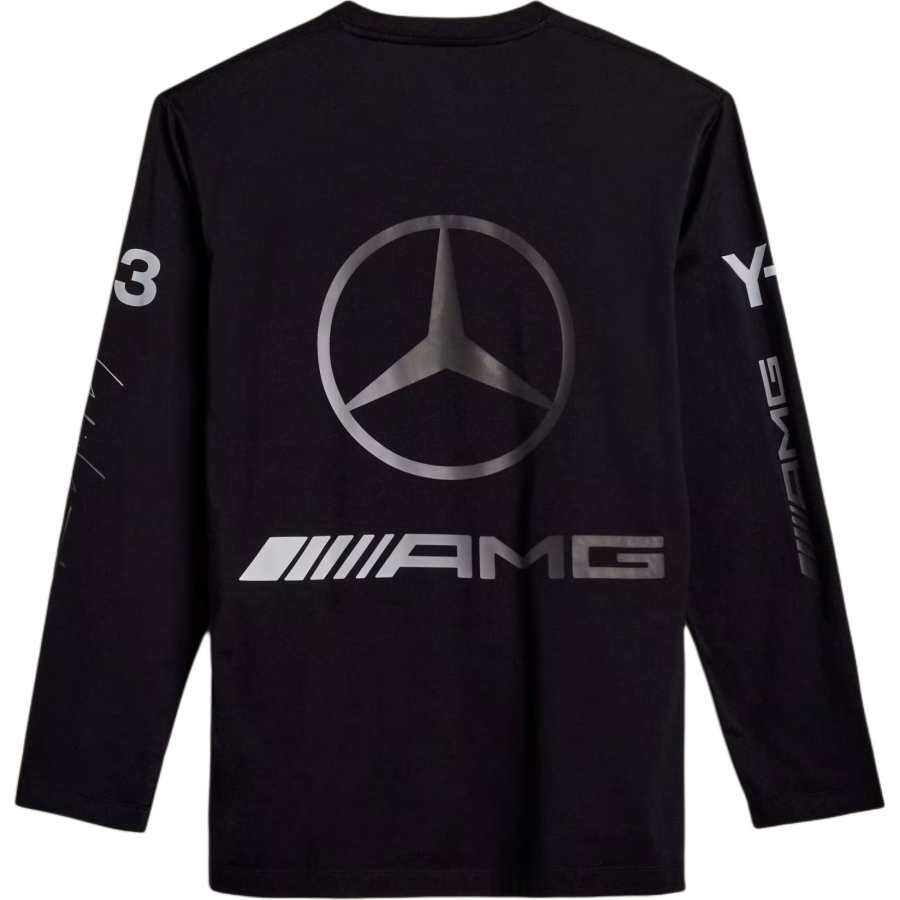 Y-3 Y 3 AMG F1 T Shirts Men's Black Crew Neck Moderate