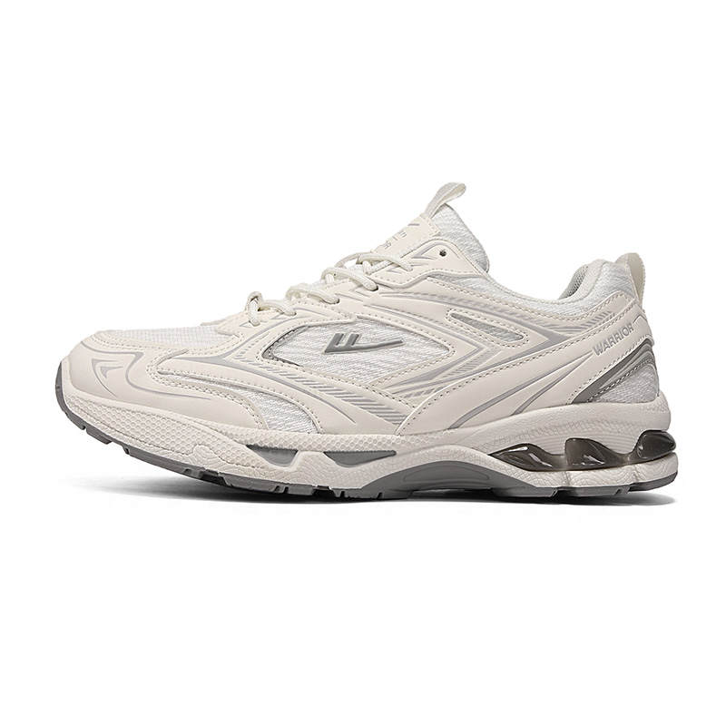 Warrior Cushioning Height Increasing Abrasion Resistant Breathable Low top Running Shoes Men's Beige Gray