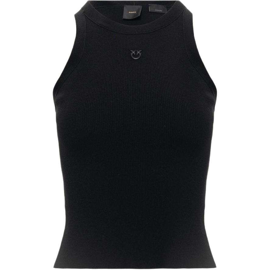 PINKO Tank Tops Women's Black Crew Neck Moderate Other
