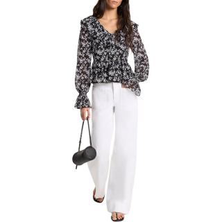 MICHAEL KORS Shirts Women's Black/White V Neck Moderate Other