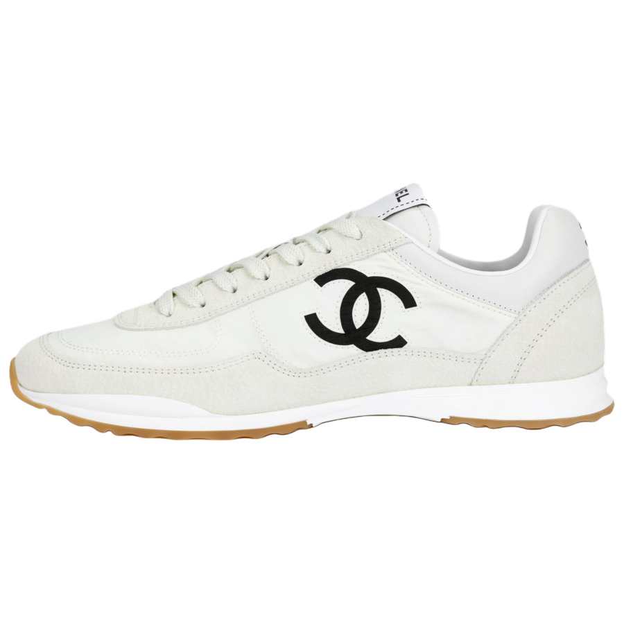 CHANEL 26P Cow Leather Low top Casual Shoes 1cm Women's White And Black