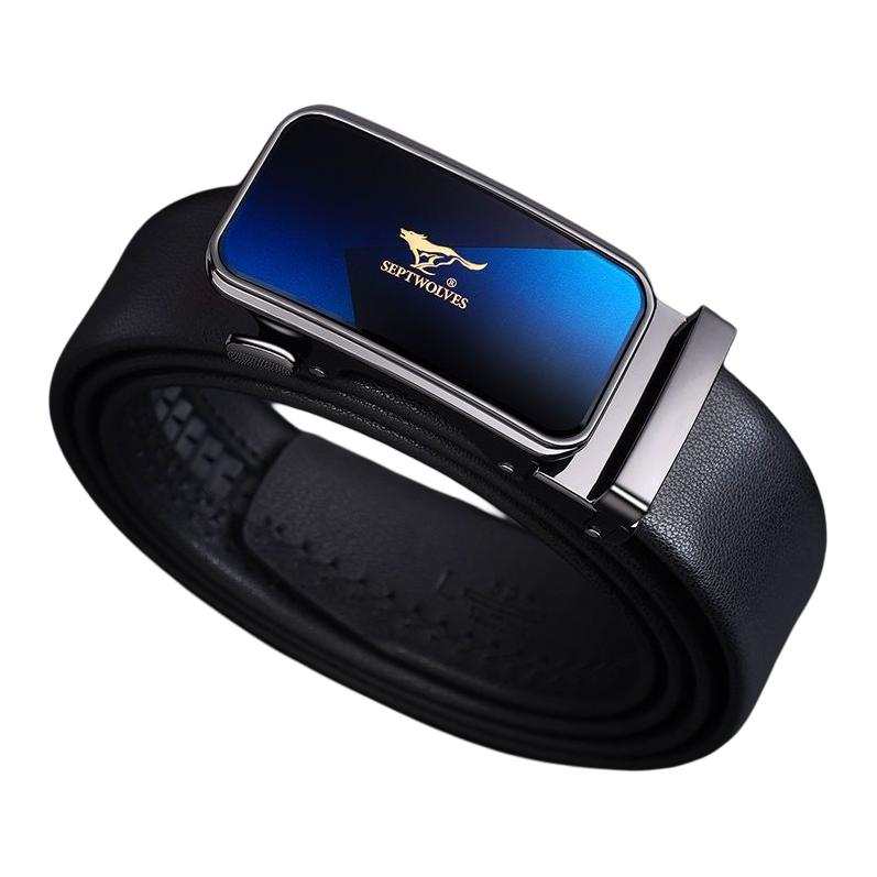 SEPTWOLVES SEPTWOLVES Zinc Alloy Split Cow Leather Belts Men's 3.5cm