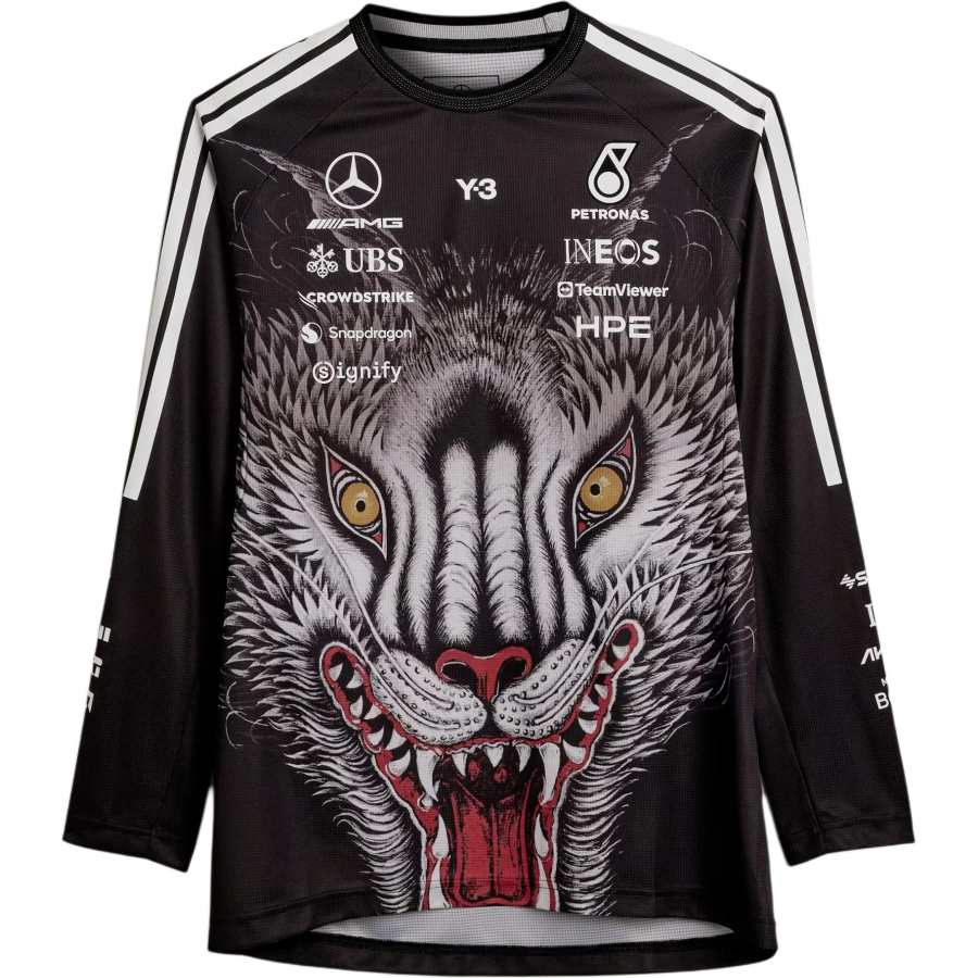 Y-3 x Mercedes-AMG Petronas F1 printed striped top