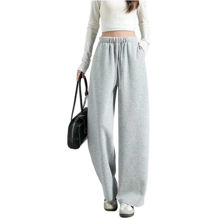 Tonlion Casual Pants Women's Light Heather Gray Moderate Straight Fit Pants