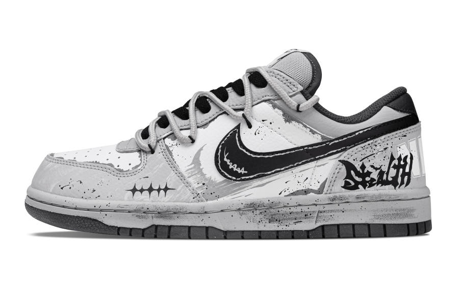 Nike Nike Big Journey To The Moon Abrasion Resistant Slip Resistant Low top Skateboard Shoes Men's Black White Gray