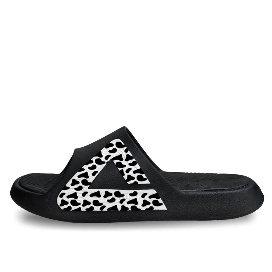 PEAK PEAK State Pole EVA Leather Patchwork Cushioning Slip Resistant Abrasion Resistant Slide Slippers Unisex Black White