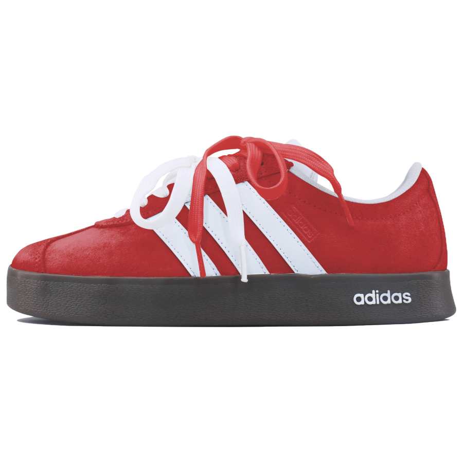 Adidas Adidas VL COURT 2.0 Lifestyle Cow Split Leather Abrasion Resistant Low top Skateboard Shoes Unisex Flame Red