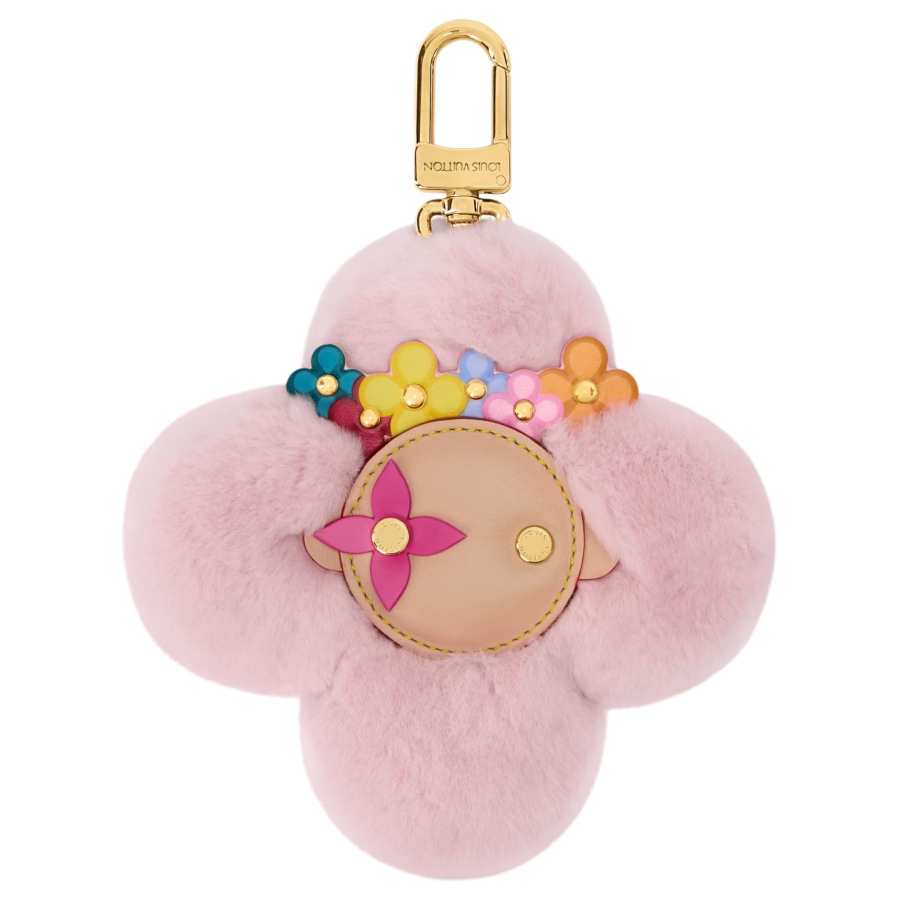 LOUIS VUITTON Vivienne Leather With Mink Fur Bag Accessory Women's Pink