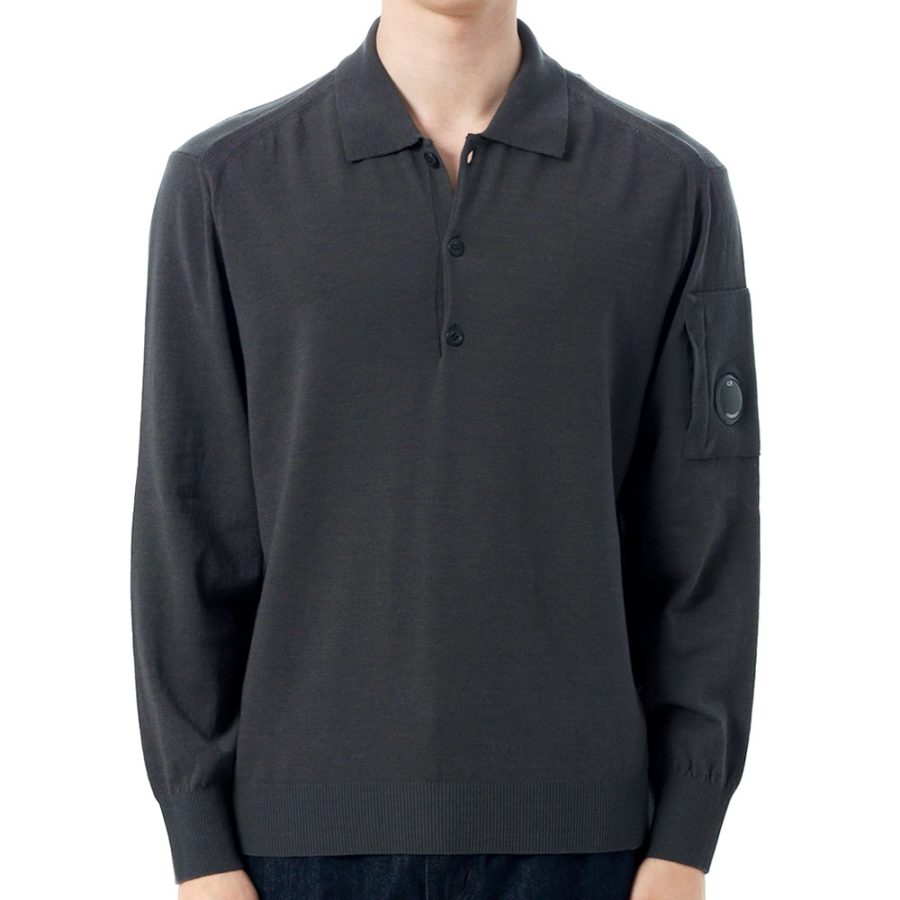 C.P.Company goggle-lens wool polo shirt