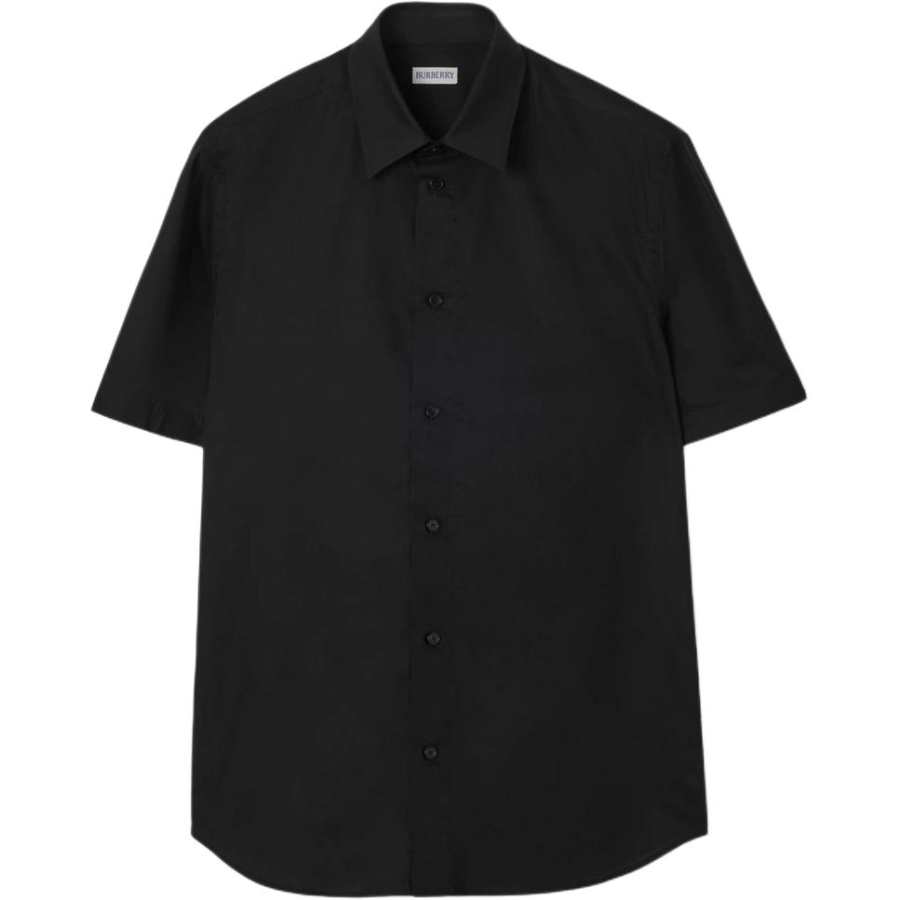 Burberry Shirts Men's Black Lapel Moderate