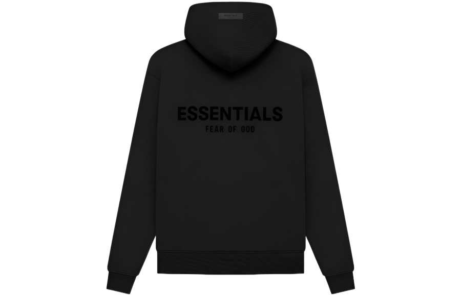 Fear Of God Essentials SS22 Stretch Limo Logo Flock Hooded Pullover Fleece Lined American Heavyweight Sweatshirt