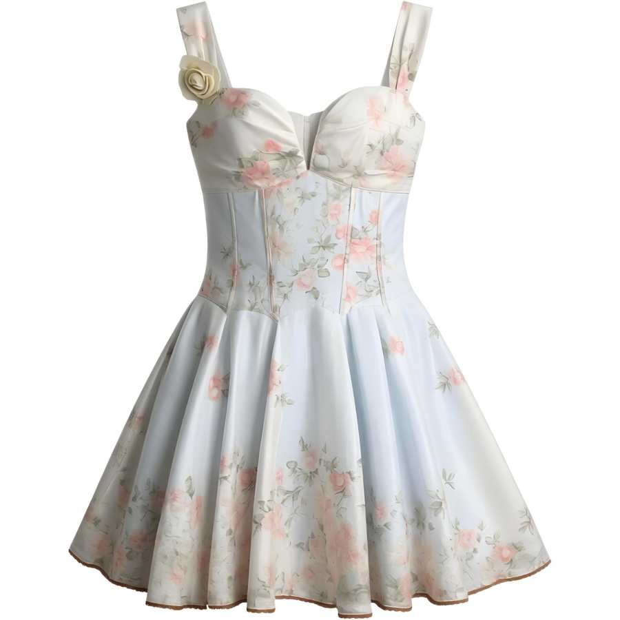 CHARM GLOW CHARM GLOW Slip Dresses Women's Multicolor Square Collar Thin Extra Short