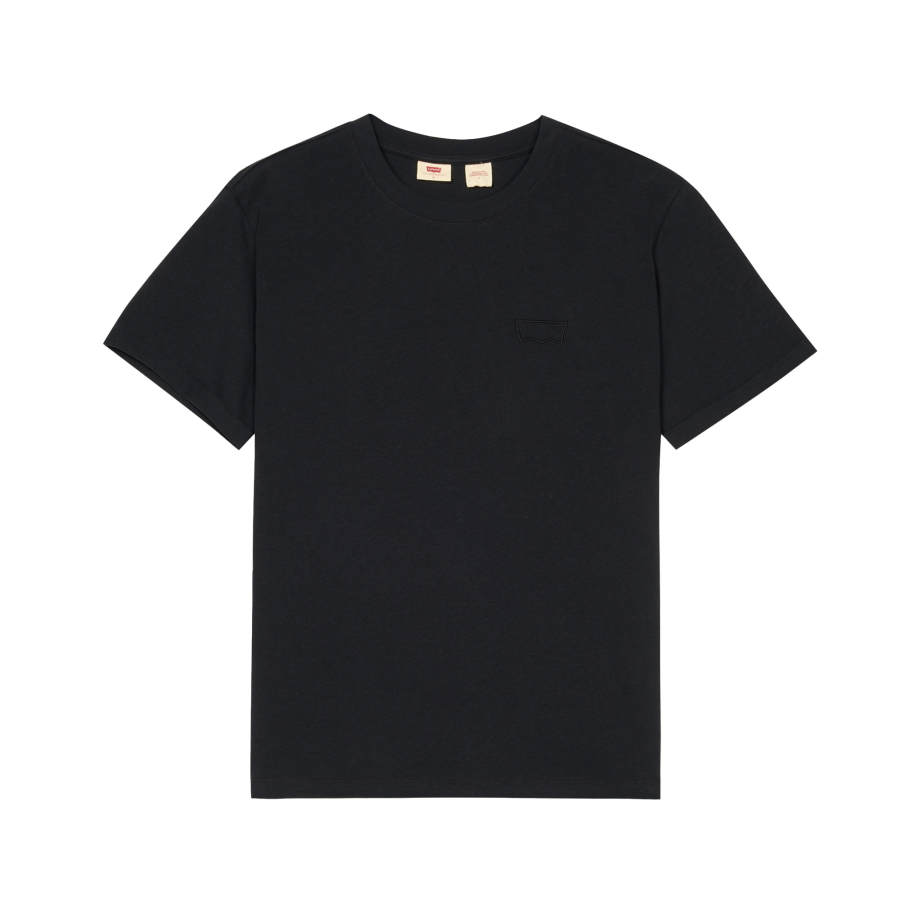 Levis T Shirts Women's Black Crew Neck Thin Straight Fit