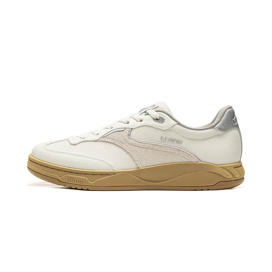 Li-Ning Li Ning Hedge Slip Resistant, Abrasion Resistant, Breathable Low top Skateboard Shoes Unisex Champagne White