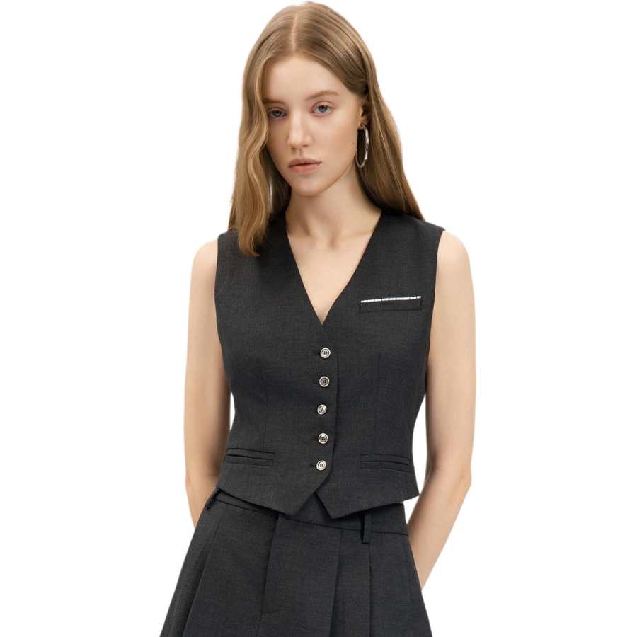 PINKO Vests Women's Black V Neck Moderate
