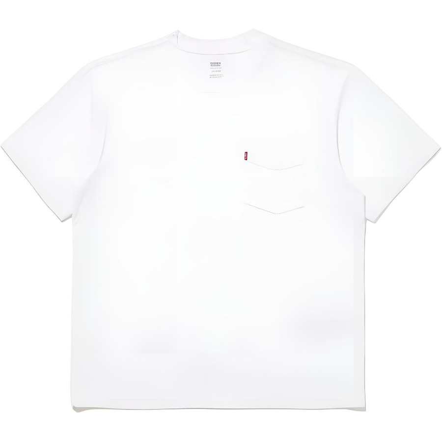 Levis T Shirts Unisex White Crew Neck Moderate Straight Fit