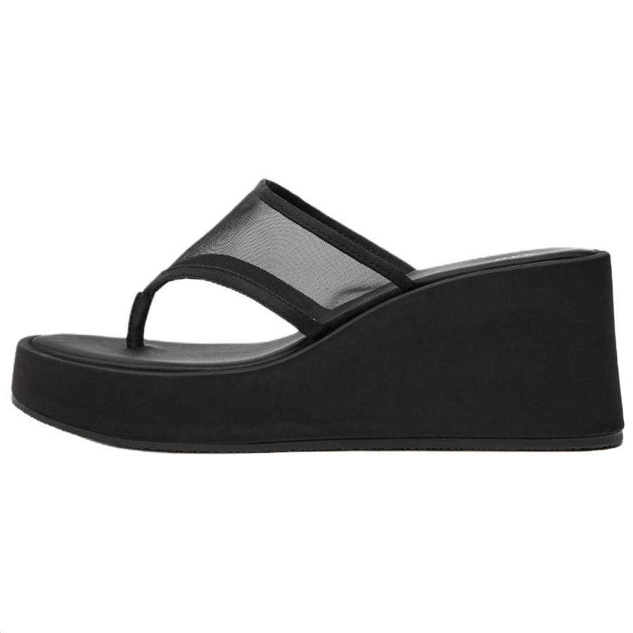 ZARA Plastic Sole Abrasion Resistant Flip Flops Women's Black