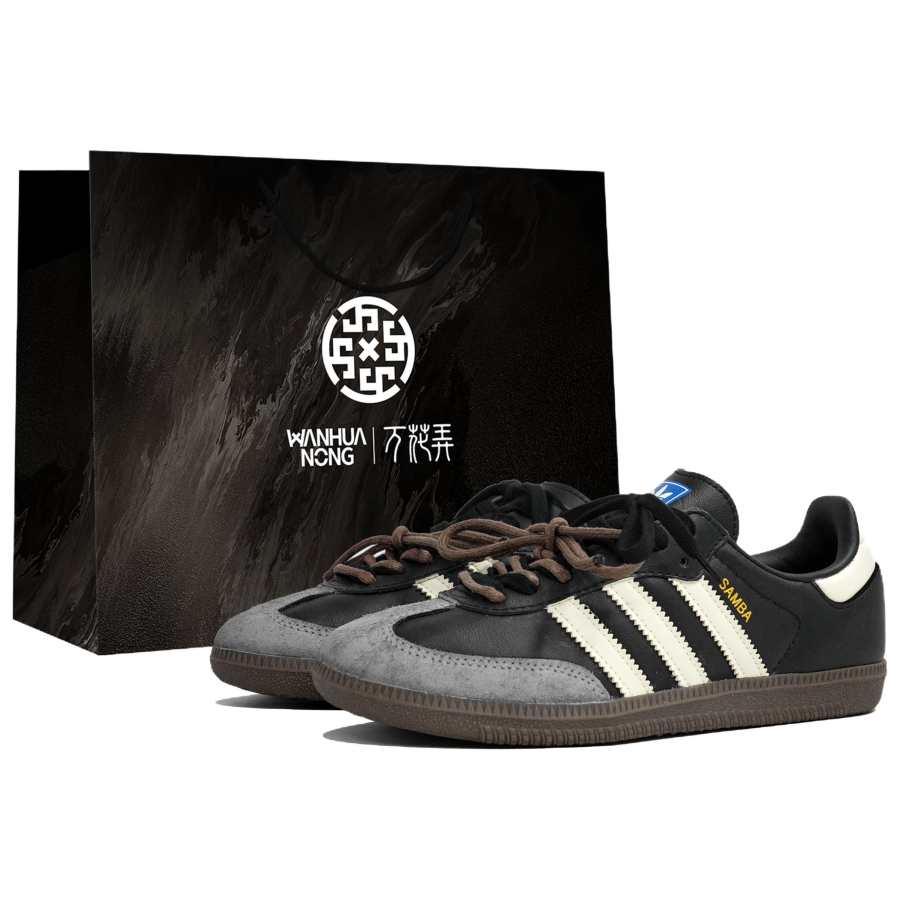 Adidas Originals SAMBA OG Kaleidoscope, Maillard Style, Shopping Bag Low top Skateboard Shoes Unisex Black Gray