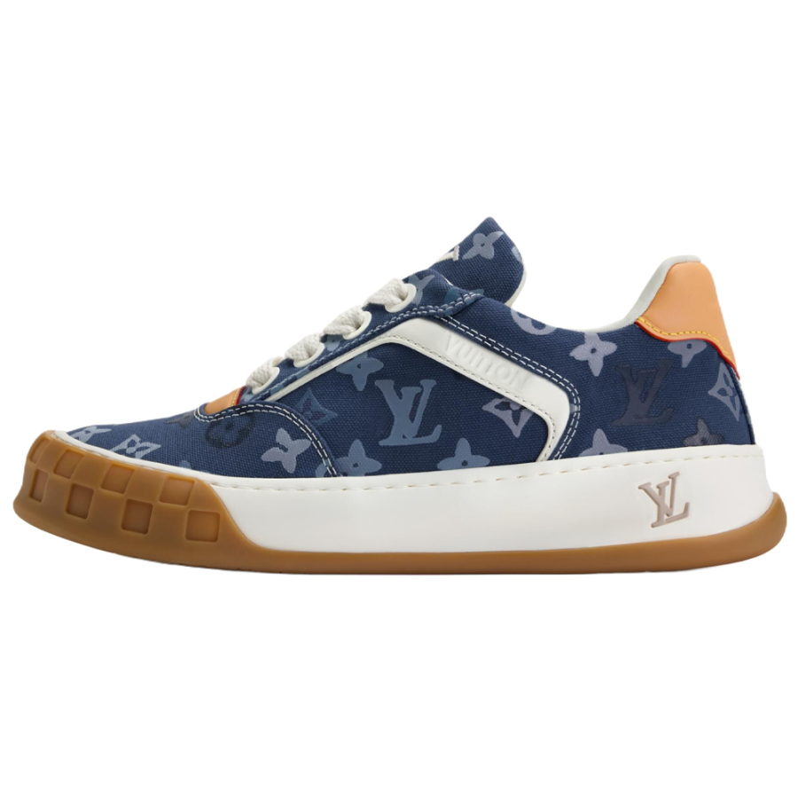 LOUIS VUITTON Tilted Leather Low top Skateboard Shoes Men's Blue