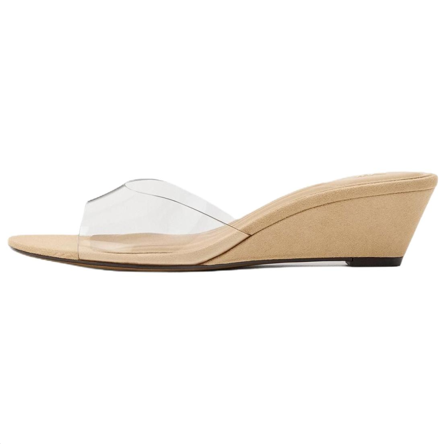 ZARA Slide Slippers Women's Light Beige