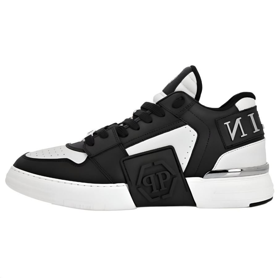 PHILIPP PLEIN Phantom Kicks Low top Skateboard Shoes Unisex Black White