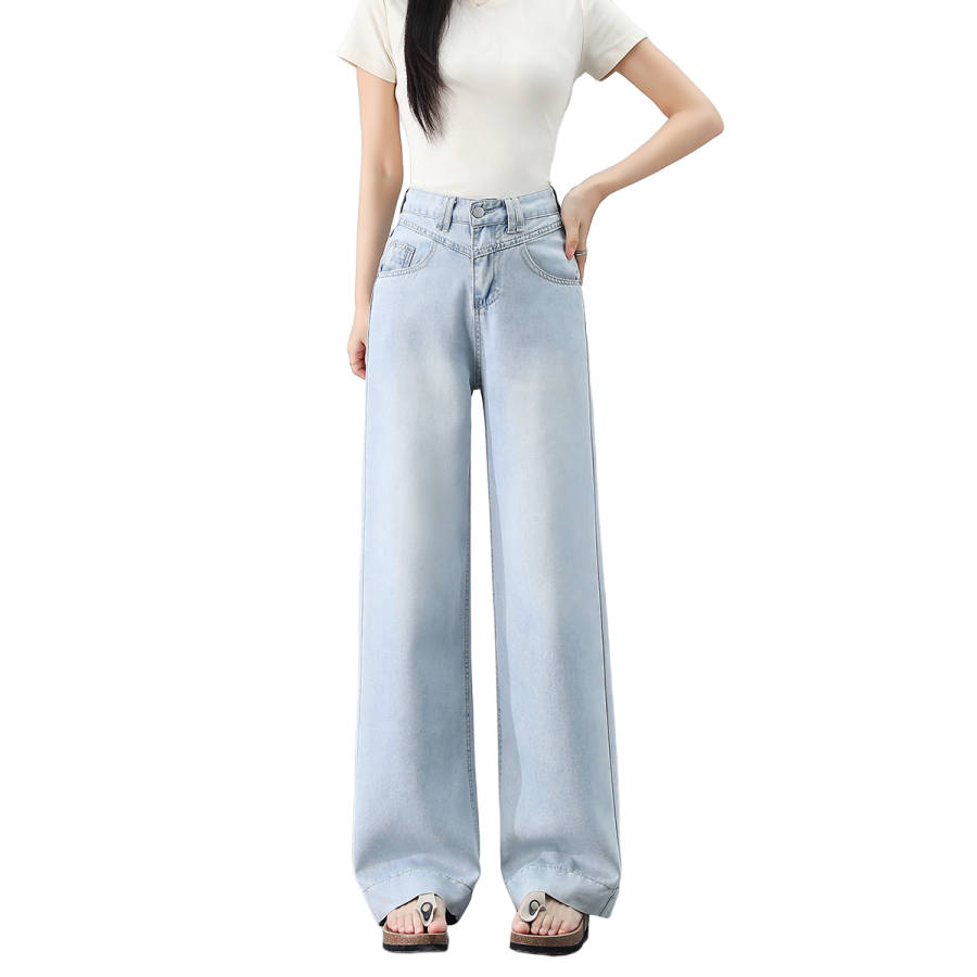 BALENO Jeans Women's Light Blue Moderate Wide Leg Pants