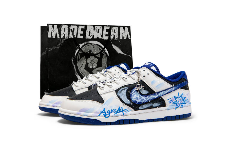Nike Nike Dunk Leather Slip Resistant, Abrasion Resistant, Breathable Low top Skateboard Shoes Unisex White Blue