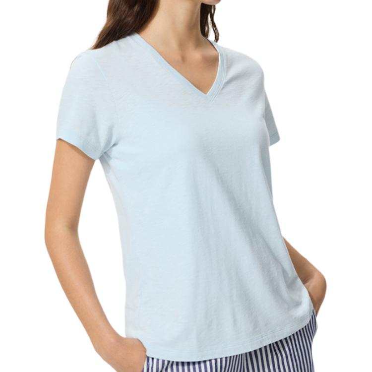 UNIQLO T Shirts Women's Light Blue V Neck