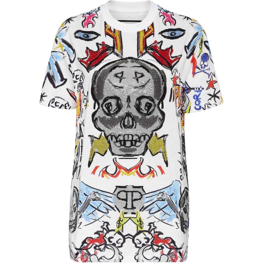 Philipp Plein Man Fit Crystal Skull T-shirt